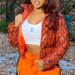 Shane Justin Snake Skin Puffer Jacket